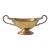 Vintage Oval Brass Pedestal Bowl W/ Ornate Handles For Sale