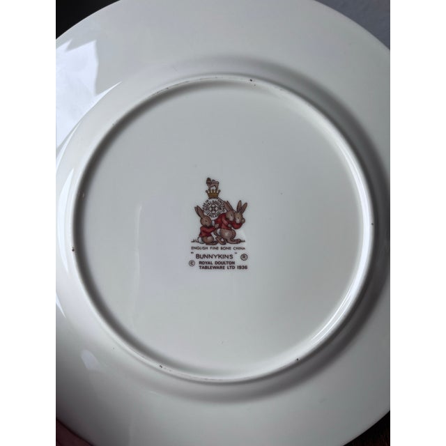1980s Royal Doulton Bunnykins Children's Dishes Set, Plate, 2 Bowls and 2 2-Handled Mugs - 5 pcs For Sale - Image 9 of 9