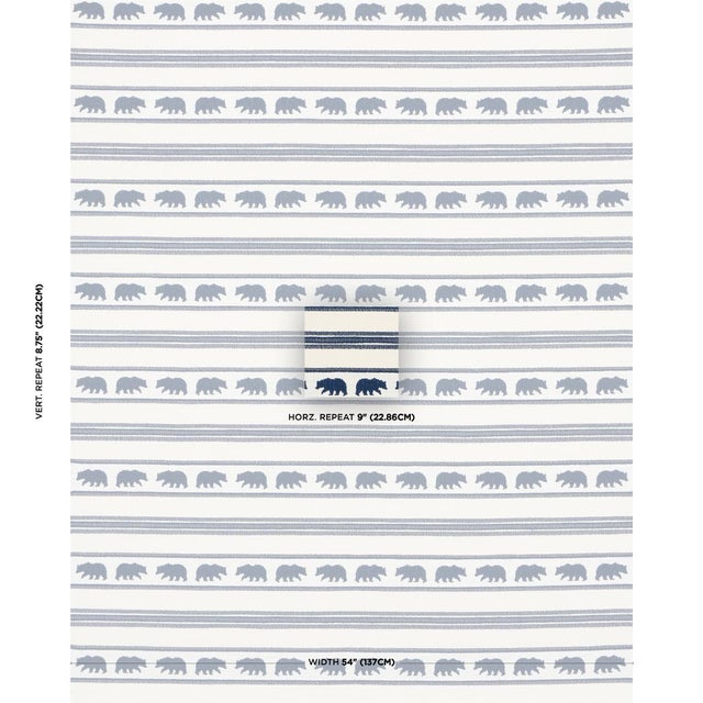 This simple blanketlike woven stripe is animated by silhouettes of roaming bears. With its soft hand and substantial...