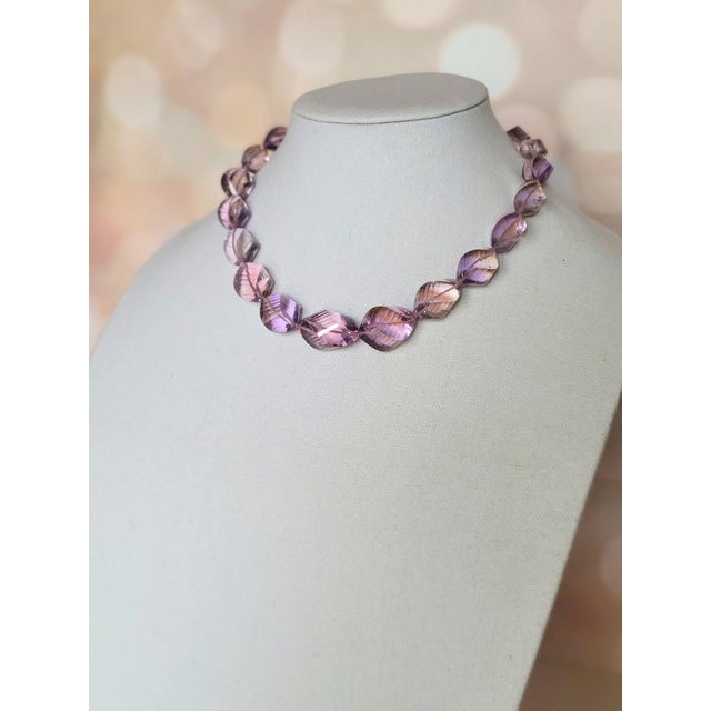 2020s Natural Bolivian Carved Ametrine Beaded Necklace With 14k Gold Clasp For Sale - Image 5 of 11