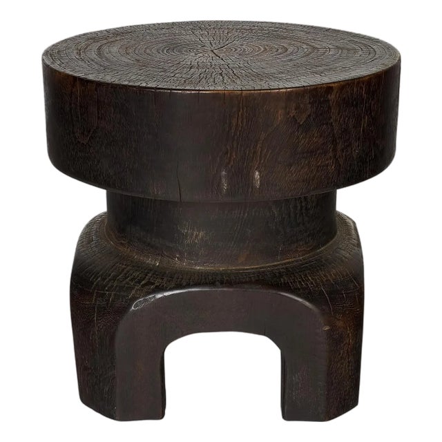 Weathered Patina Japanese Style Side Table For Sale