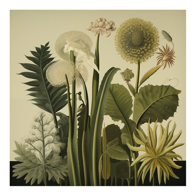 Dark Green Antique Botanical Garden Study No. 11 - Natural History Fine Art Print For Sale