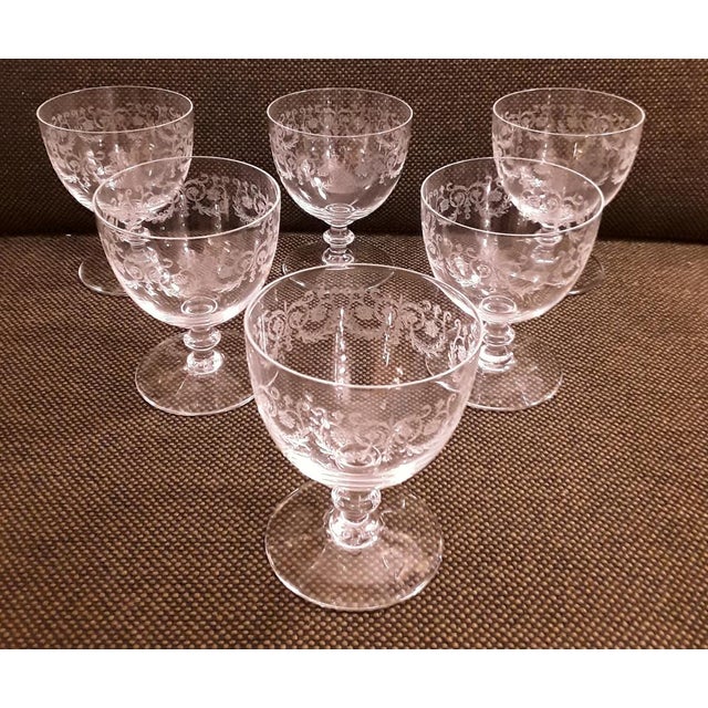 French Crystal Glass Wine Glasses from Baccarat, 1970s, Set of 6, in Very Good conditions. Designed 1970 to 1979 This...