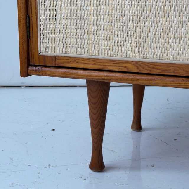 Brown 1970s Cane/Oak Mid Century Credenza For Sale - Image 8 of 8