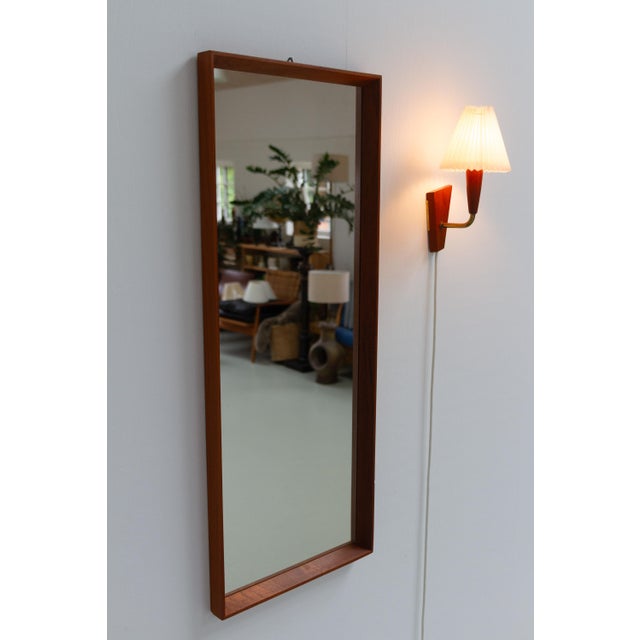 Mid-Century Danish Teak Hallway Mirror and Sconce, 1950s, Set of 2 For Sale - Image 11 of 18