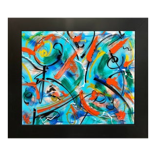 2026 Mark Lewis (Cy Young Descendant) Original Abstract "Cerulean Swirl" on Acrylic Glass For Sale