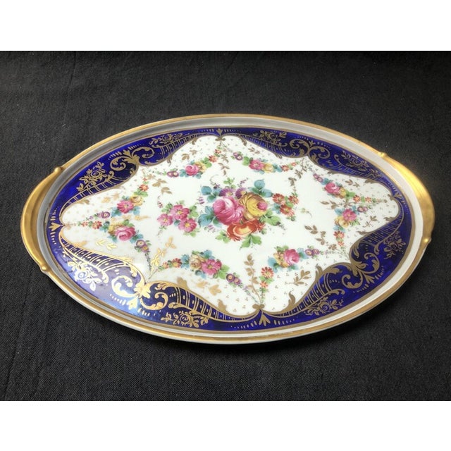 Antique Hand-Painted Floral Service in Limoges Porcelain from Marquise de Sevigne, 1890, Set of 8 For Sale - Image 5 of 11