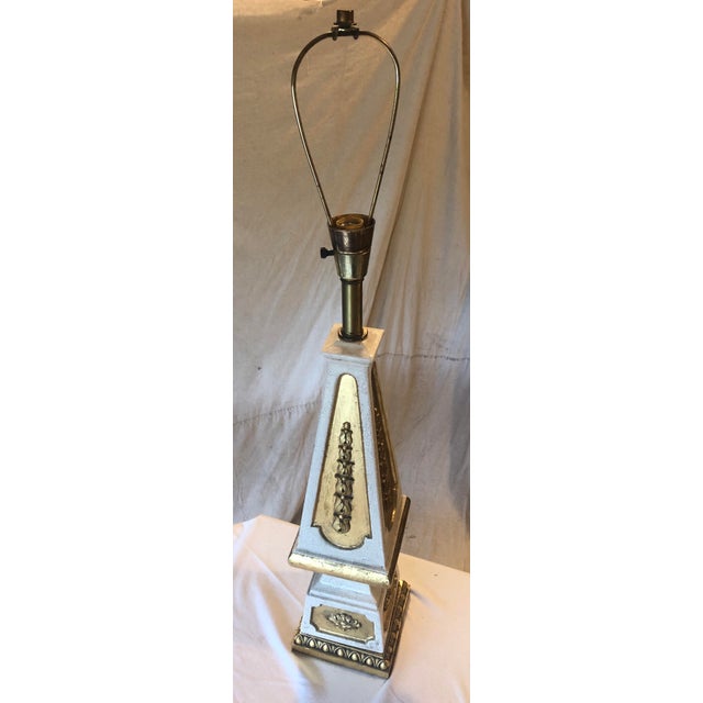 Nardini Studios Mid Century Modern Hollywood Regency Gold White Ceramic Table Lamp For Sale - Image 12 of 12