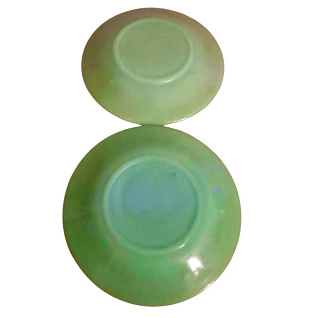 Green Vintage Fire King Jadeite Glass Saucer Plates - A Set of 3 For Sale - Image 8 of 11