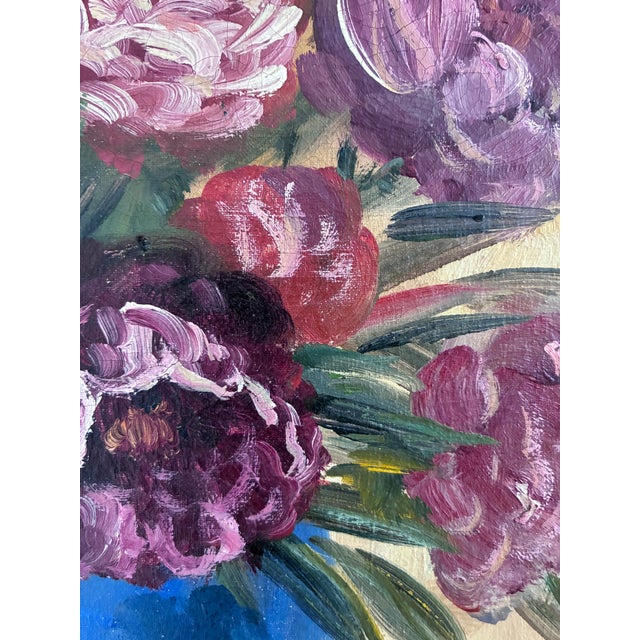 Vintage Original Floral Oil Painting, Signed Flower Art For Sale - Image 11 of 16