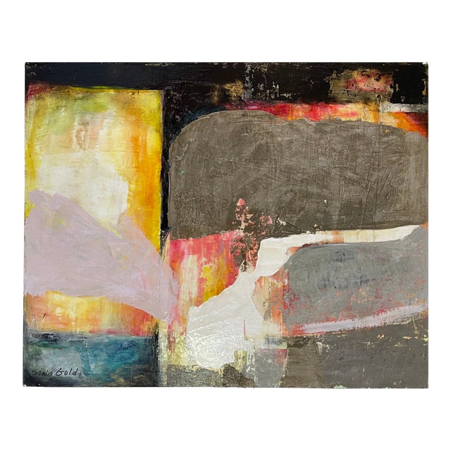 Original Mixed Media Abstract Painting " the Space Between" by Sonia Gold For Sale