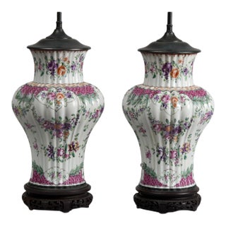 Samson Vases Lamped, Circa 1880 - a Pair For Sale