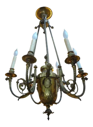 19th Century French Napoleon III Gilt Bronze Chandelier