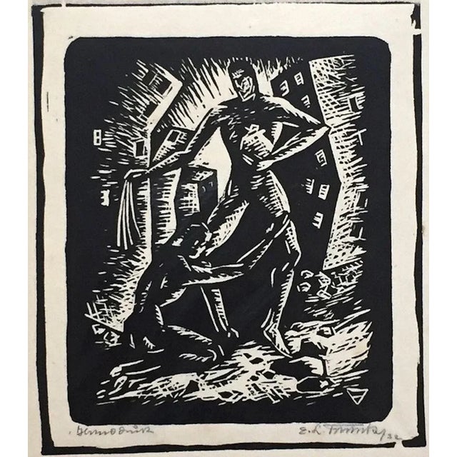 The Plea - Original Woodcut - Early 20th Century Early 20th Century For Sale - Image 3 of 3