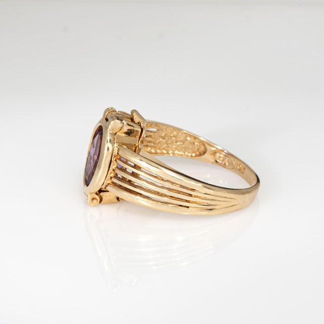 Metal 1990s Vintage Interchangeable Ring Amethyst Citrine Topaz 10k Yellow Gold Size 7 Jewelry For Sale - Image 7 of 9