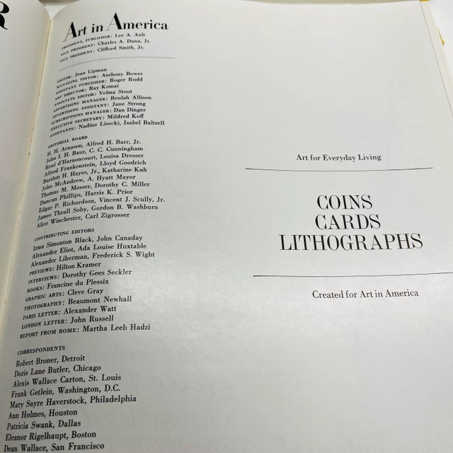 Pop Art cover art. 1963 Art in America hardcover 50th anniversary edition. Coins, Cards, and Lithographs created for the...