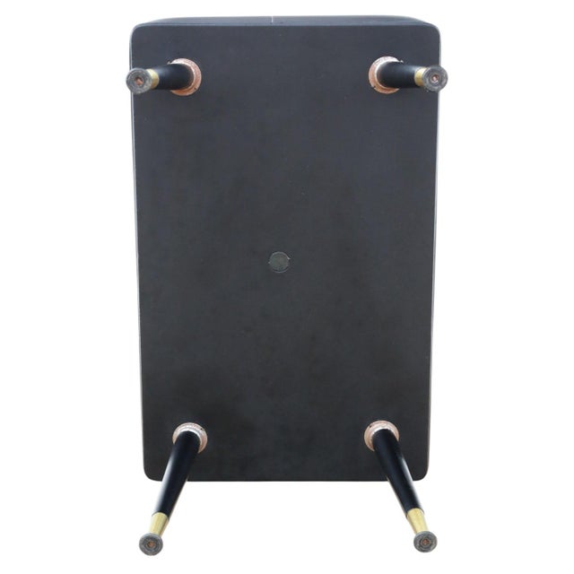 Black Mid-Century Black Vinyl Stool, 1950s For Sale - Image 8 of 9