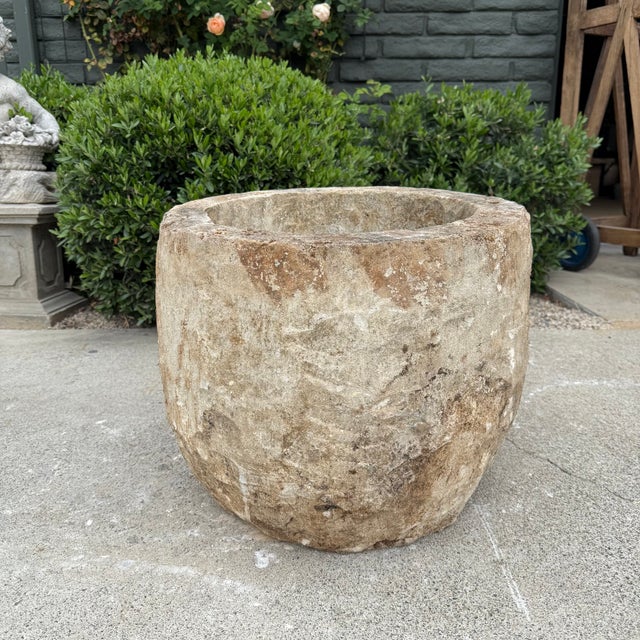 Antique Limestone Trough A one-of-a-kind hand-carved limestone trough naturally textured, lightly weathered finish....