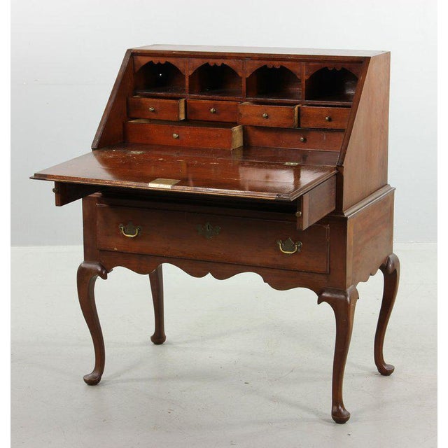 19th Century Queen Anne Style Mahogany Drop Front Secretary Desk Chairish