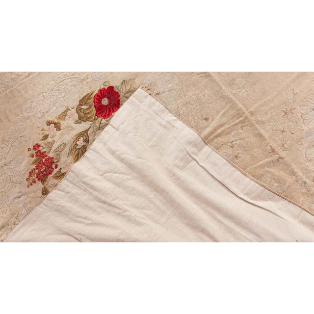 1880s Antique French Botanic Needlepoint Rug For Sale In New York - Image 6 of 8