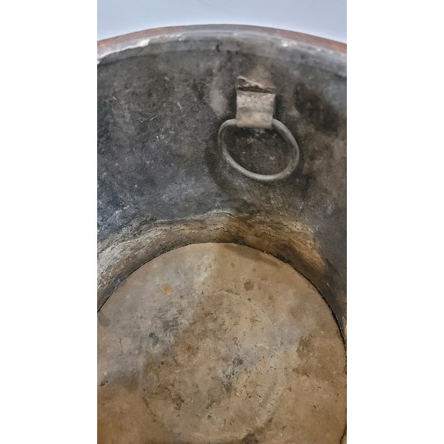 Brown Antique Oak Jardiniere Plant Stand With Metal Insert English For Sale - Image 8 of 8