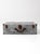 Early 20th-century galvanized utility case with riveted corner guards, metal hardware, and traces of original hand-painted...