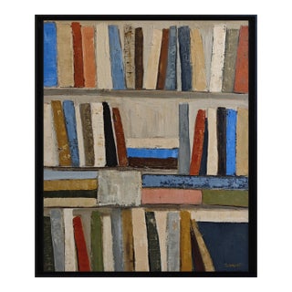 Inspiration, Abstract Library, Contemporary Oil Painting, Framed by Sophie Dumont For Sale