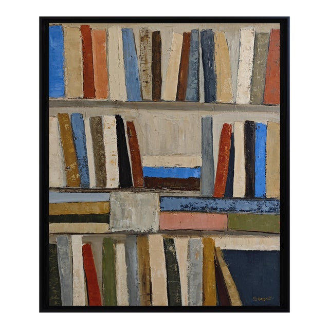 Inspiration, Abstract Library, Contemporary Oil Painting, Framed by Sophie Dumont For Sale