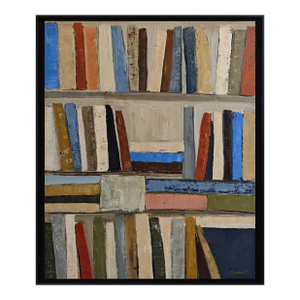 Inspiration, Abstract Library, Contemporary Oil Painting, Framed by Sophie Dumont