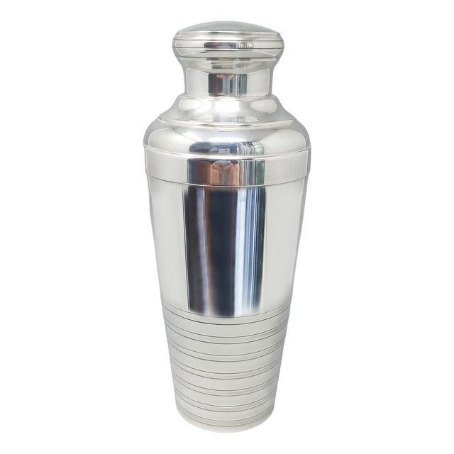 Vintage French Art Deco Silver Plated Cocktail Shaker, 1930s For Sale