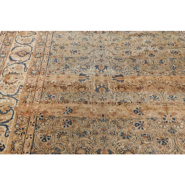 Authentic 19th Century Persian Kirman Handmade Wool Rug For Sale In New York - Image 6 of 12