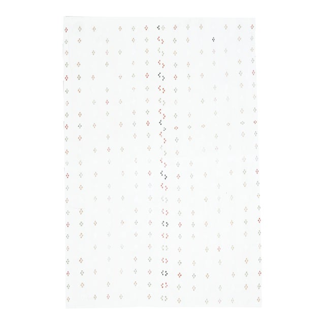 Vintage Turkish Oushak Handmade Wool Cotton White Kilim Area Rug For Sale