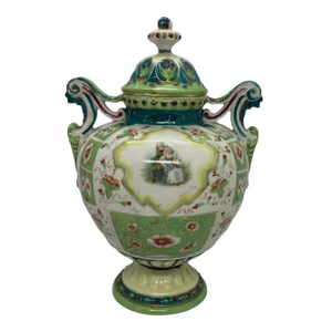 Vintage French Porcelain Hydria Shaped Lidded Urn