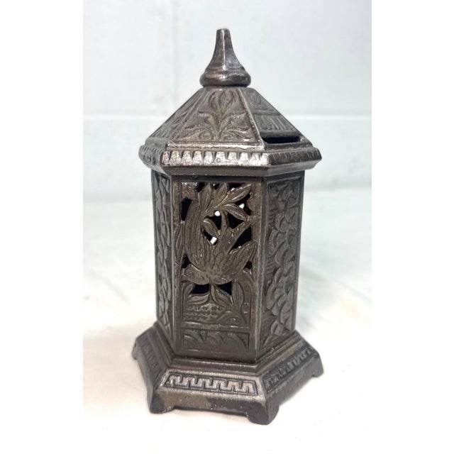 Bronze Antique 1890's Chamberlain & Hill Lantern Space Heater Cast Iron Still Coin Bank For Sale - Image 8 of 12