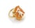 The Shell Cameo Figure 14k Yellow Gold Oval Top Ring in size 8.75 is a stunning piece of vintage jewelry. The intricate...