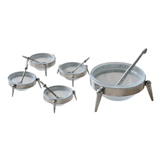 French Postmodern Caviar Holders from Arcoroc, 1960s, Set of 5 For Sale