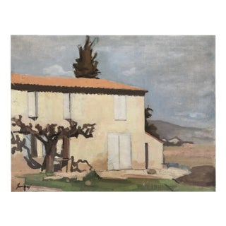René Guinand, Paysage et maison de campagne, Oil on Canvas For Sale