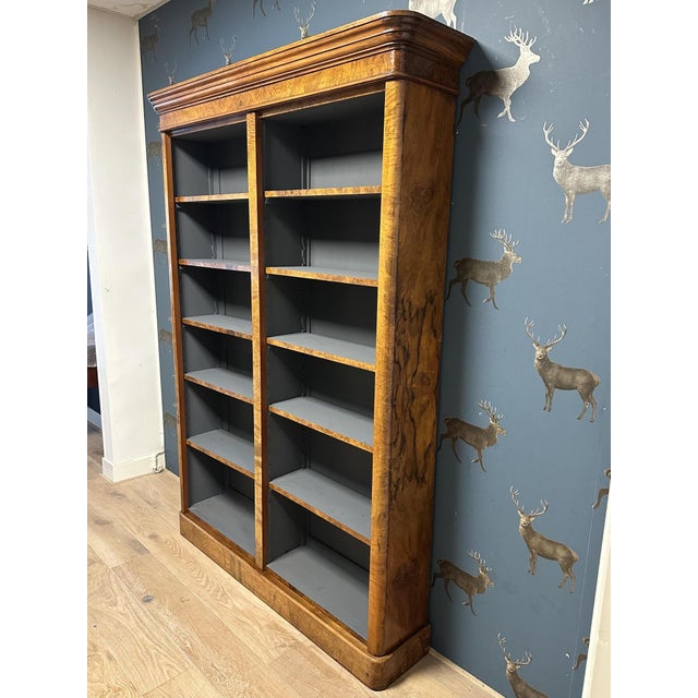 Wood Antique Walnut Open Bookcase For Sale - Image 7 of 15