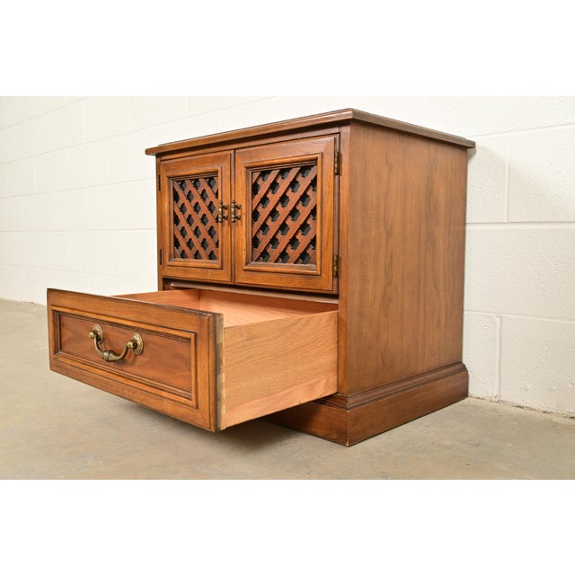 Drexel Spanish Colonial Carved Walnut Nightstand, 1960s For Sale In South Bend - Image 6 of 18