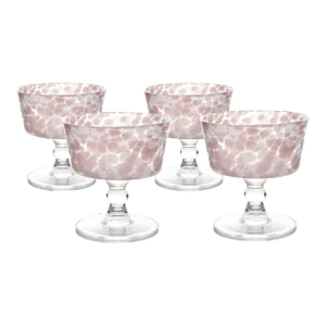 Torcello Spotted Rosa Dessert Coupe, Mauve/Clear, Set of 4
