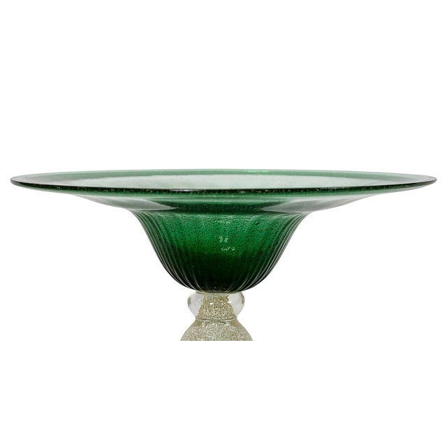 Mid-Century Modern Vintage Italian Murano Glass Vase Centerpiece, 1980 For Sale - Image 3 of 8