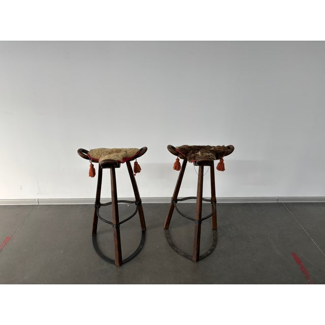 Vintage Brutalist Marbella Stools attributed to Sergio Rodrigues, 1970s, Set of 2 For Sale - Image 4 of 18