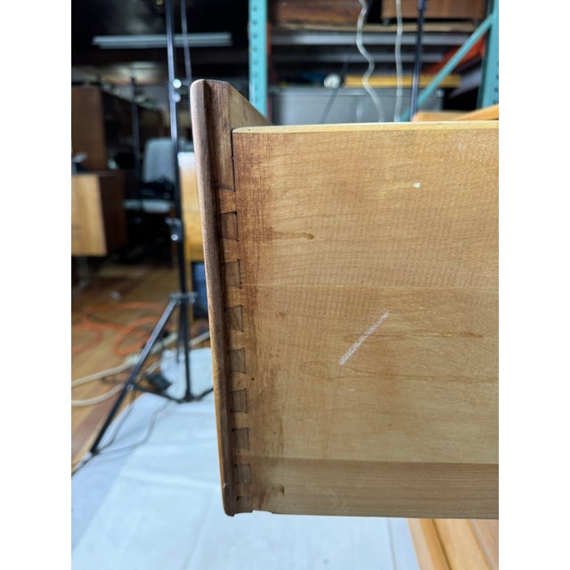 Mid Century Solid Maple Blonde 4 Drawer Dresser For Sale - Image 9 of 11