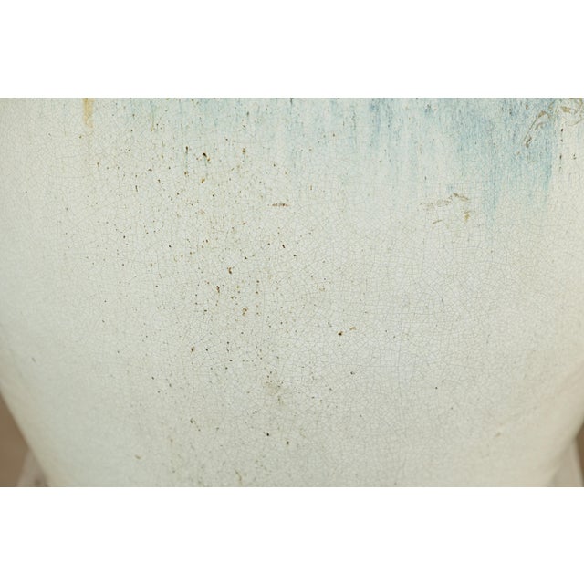 Large Mid-20th Century Chinese Crackle-Glazed Ceramic Planter in Soft White For Sale - Image 10 of 18