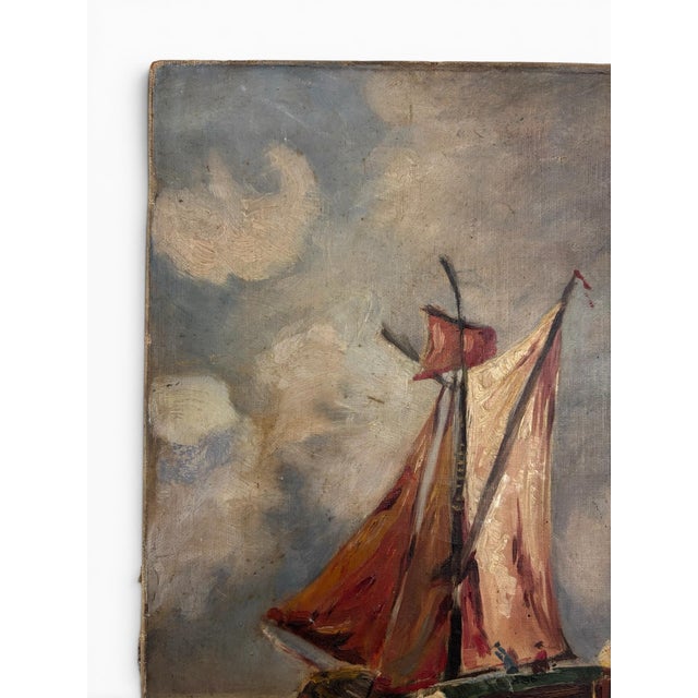 Antique English Maritime Oil Painting Circa Early 1900’s For Sale In Los Angeles - Image 6 of 11