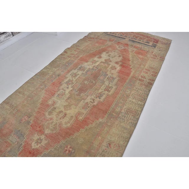 Vintage Handwoven Runner With Stepped Geometric Medallions For Sale - Image 10 of 10