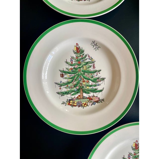 New Vintage English Spode "Christmas Tree" Dinner Plates Set of 6
