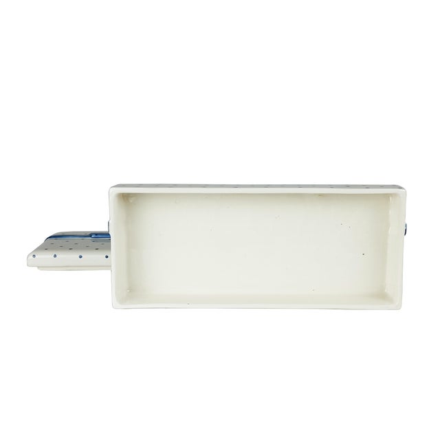 Italian Gilt and Blue Ceramic Box, 1980s For Sale - Image 6 of 8