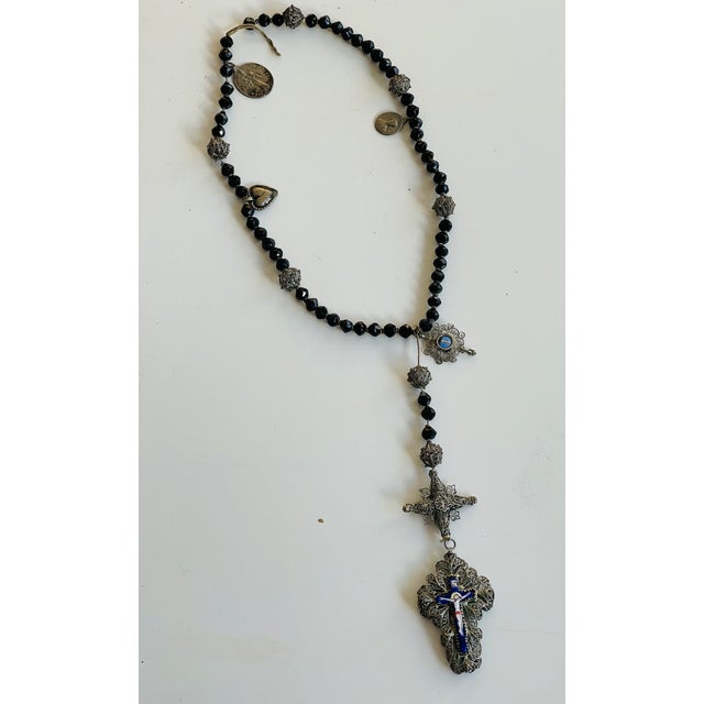 Gorgeous Antique Silver Filigree Catholic Rosary Religious For Sale - Image 4 of 8