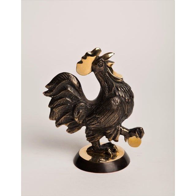 Rooster Art Deco Bronze Sculpture For Sale - Image 4 of 4